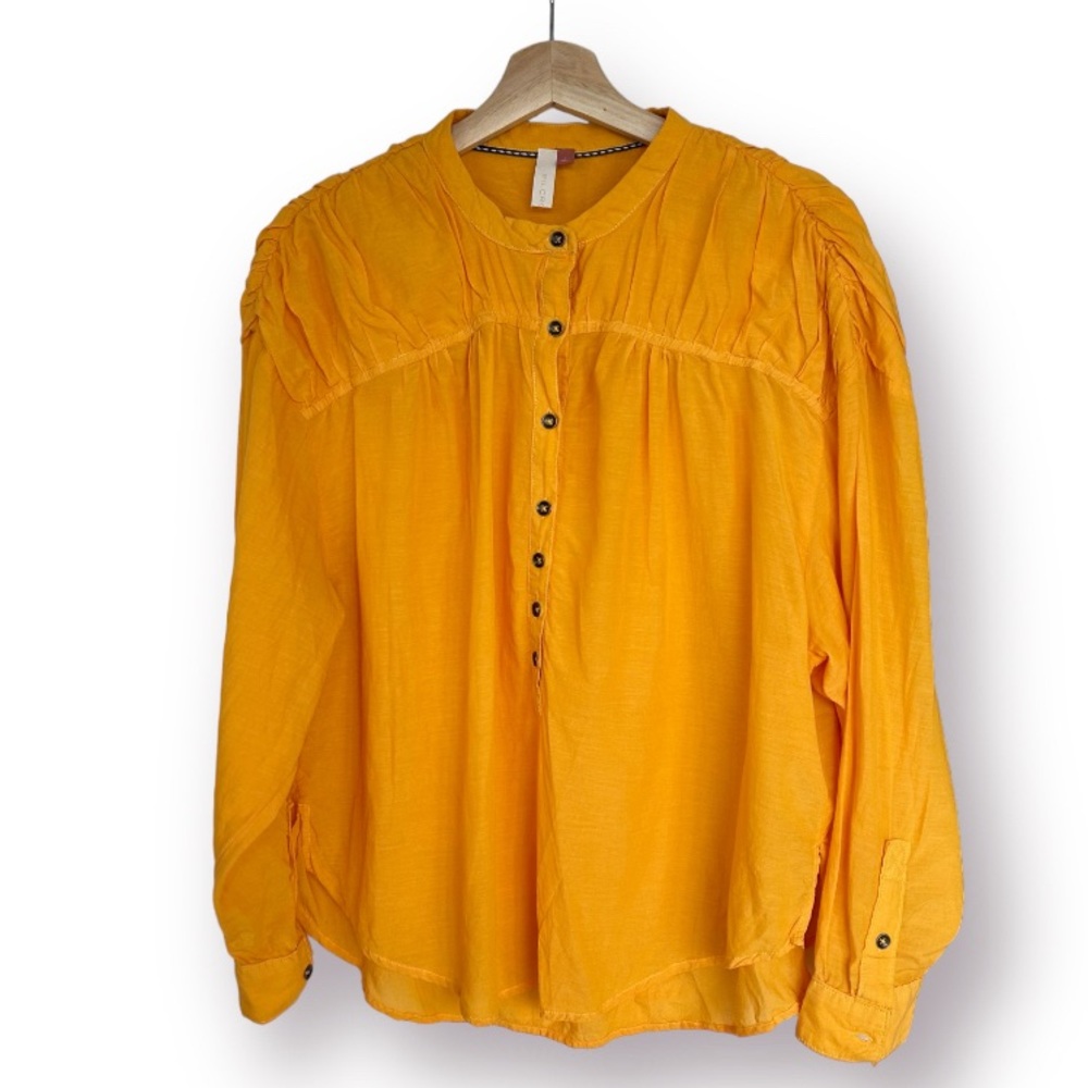 Anthropologie Pilcro Long Sleeve Popover Blouse Size L